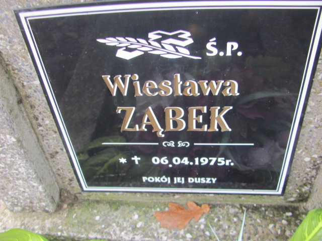 Wiesława Ząbek 1975 Łobez - Grobonet - Wyszukiwarka osób pochowanych