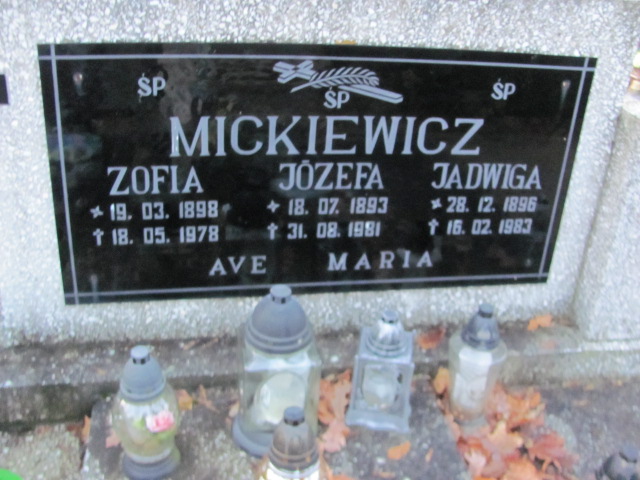 Zofia Mickiewicz 1898 Łobez - Grobonet - Wyszukiwarka osób pochowanych