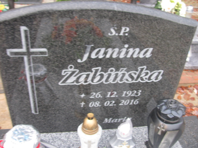 Janina Żabińska 1923 Łobez - Grobonet - Wyszukiwarka osób pochowanych
