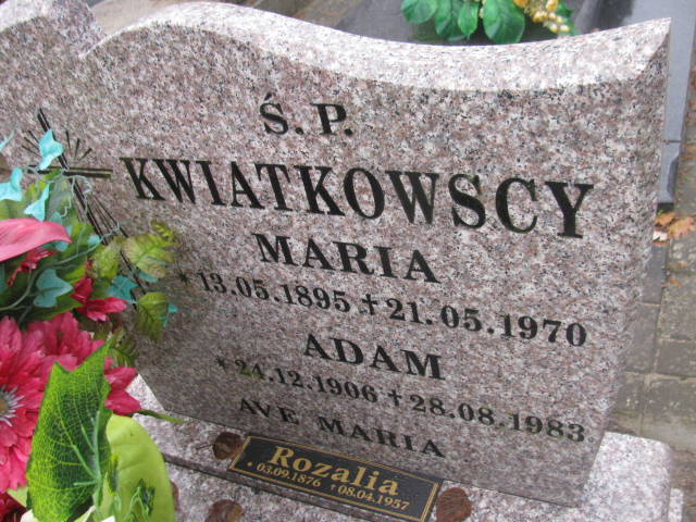 Maria Kwiatkowska 1895 Łobez - Grobonet - Wyszukiwarka osób pochowanych