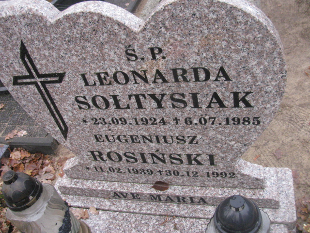 Leonarda Sołtysiak 1924 Łobez - Grobonet - Wyszukiwarka osób pochowanych