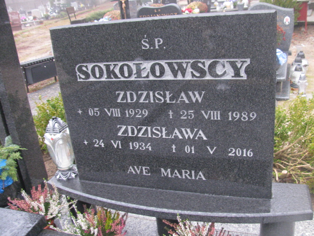 Zdzisława Sokołowska 1934 Łobez - Grobonet - Wyszukiwarka osób pochowanych