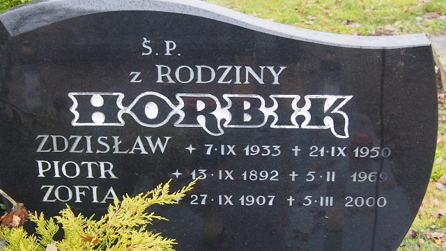 Zdzisław Horbik 1933 Łobez - Grobonet - Wyszukiwarka osób pochowanych