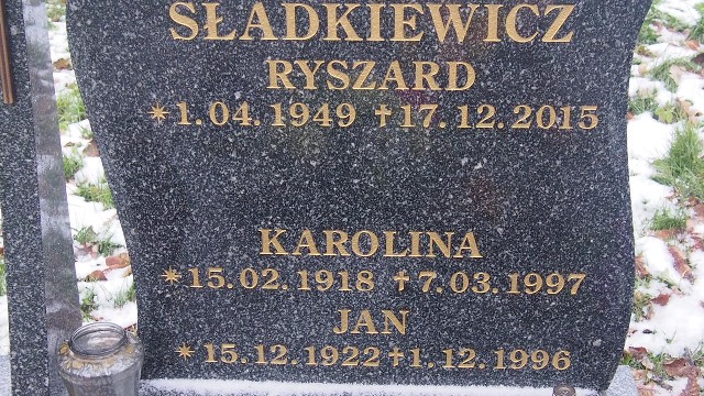 Ryszard Sładkiewicz 1949 Łobez - Grobonet - Wyszukiwarka osób pochowanych