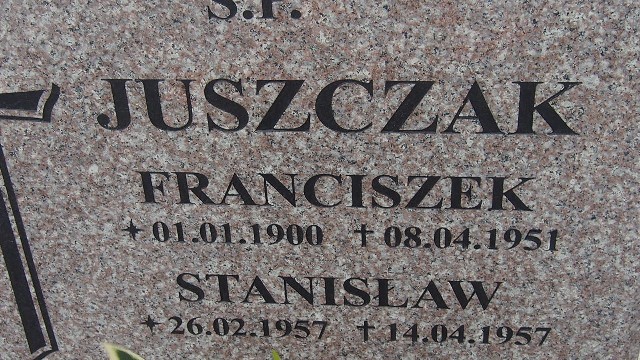 Franciszek Juszczak 1900 Łobez - Grobonet - Wyszukiwarka osób pochowanych